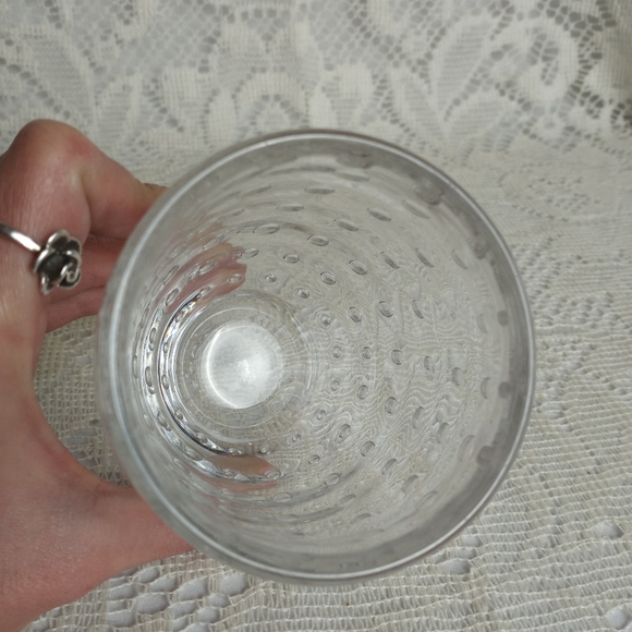 Rare Controlled Bubble Blown Art Glass Small Cup Tumbler Vase Clear - Picture 6 of 7